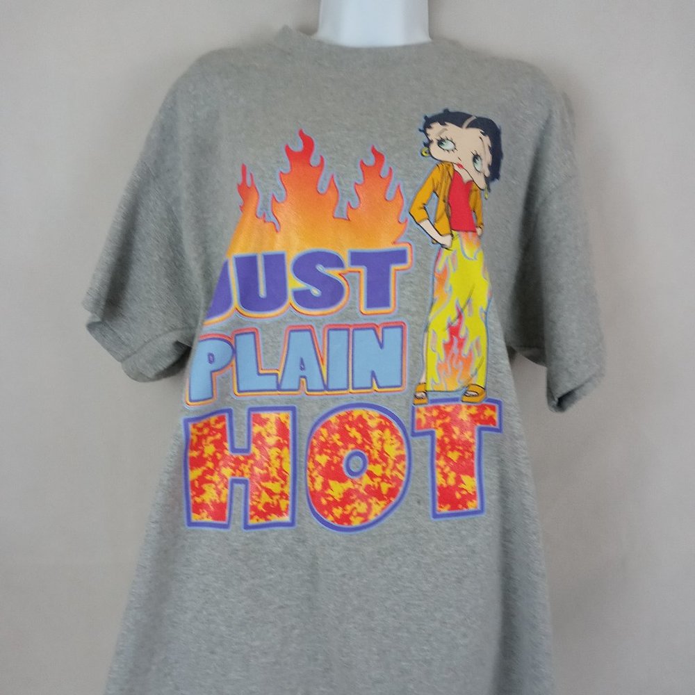 Vtg 2001 Fleischer Betty Boop Gray T-Shirt XL